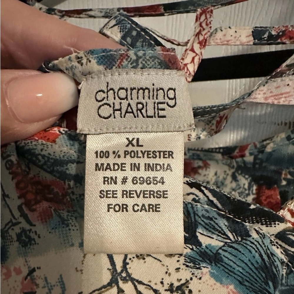 Charming Charlie Multicolor Abstract Blouse - Picture 6 of 6